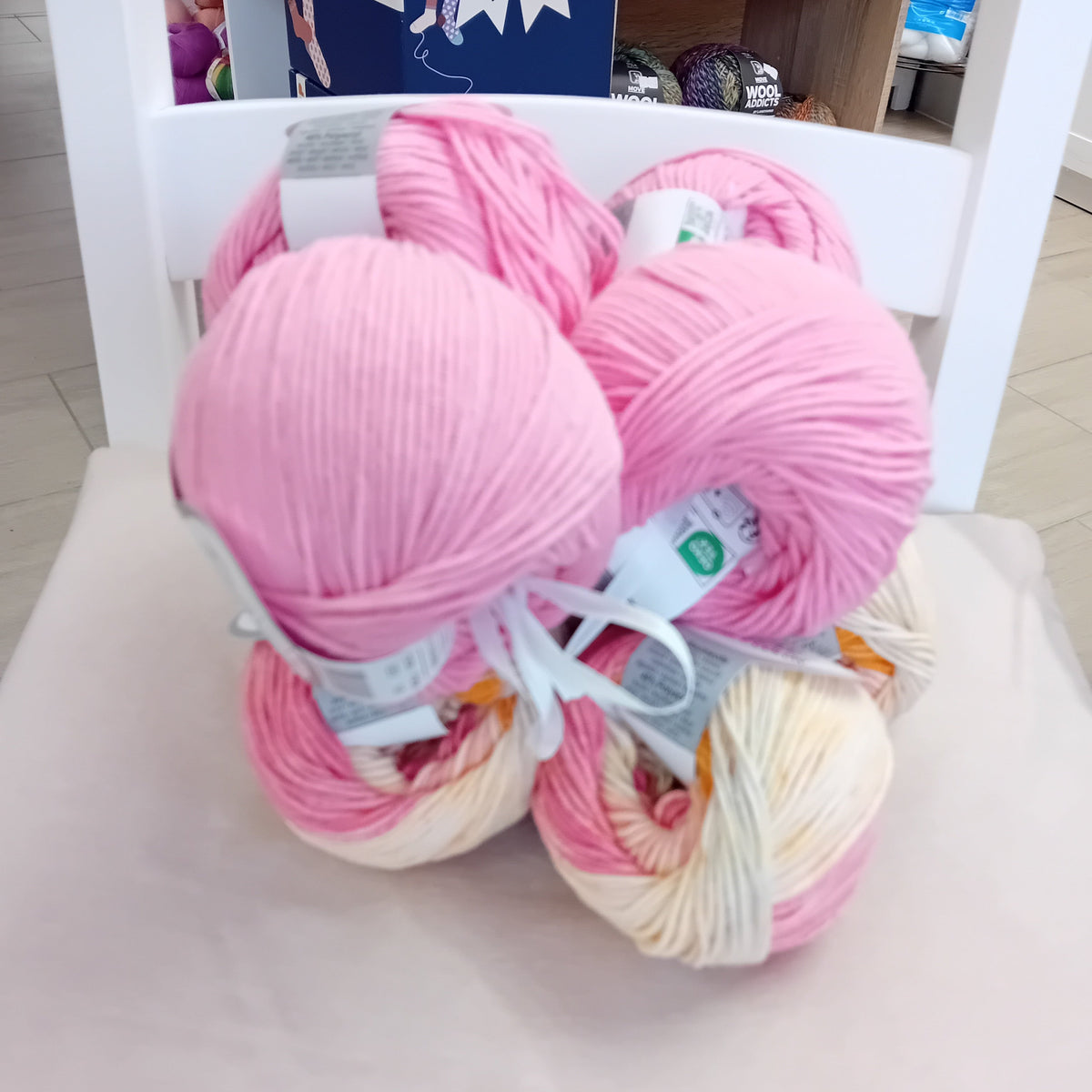 Baumwollgarn Wollpakete SuperSoft, Farbe Rosa/Rosaorange